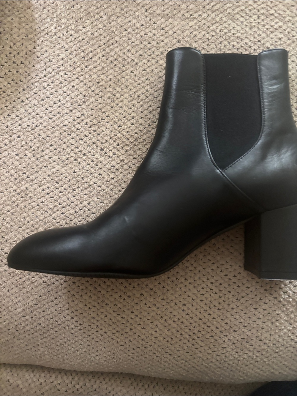 Stuart Weitzman Black Leather Chelsea Ankle Booties
